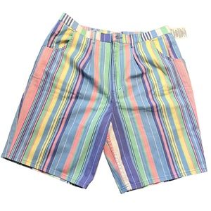 Like New, Unique Pastel Stripe Preppy Jean Shorts
